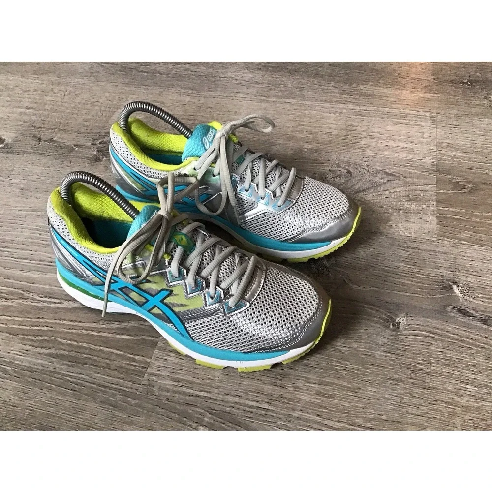 Asics Womens Size 8.5 Running Shoes FluidRide Guidance Silver Teal Sneaker T656N